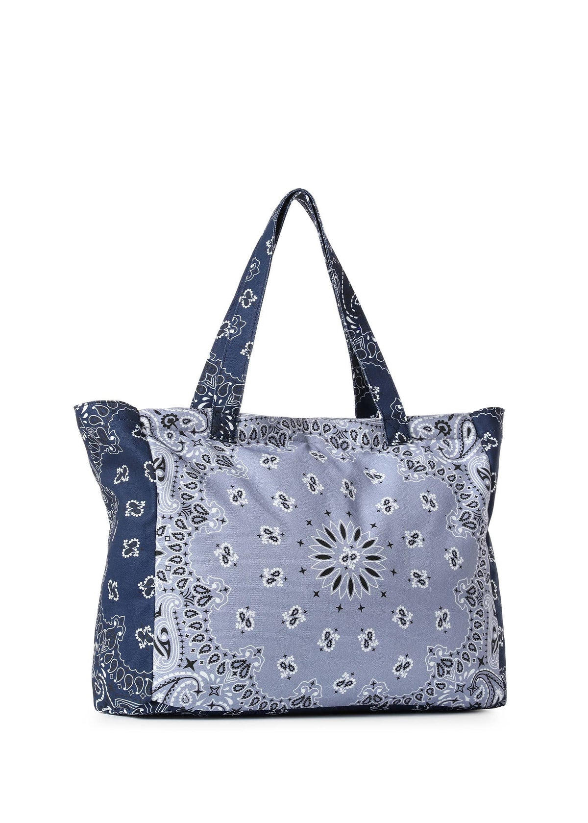 Bandana print canvas tote in light blue and navy from the Thread & Punto Bandana Print Canvas collection