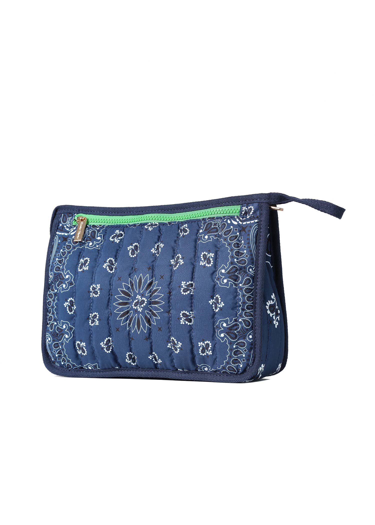 Bandana Print Pouch w/ Custom Embroidery - Beau Navy