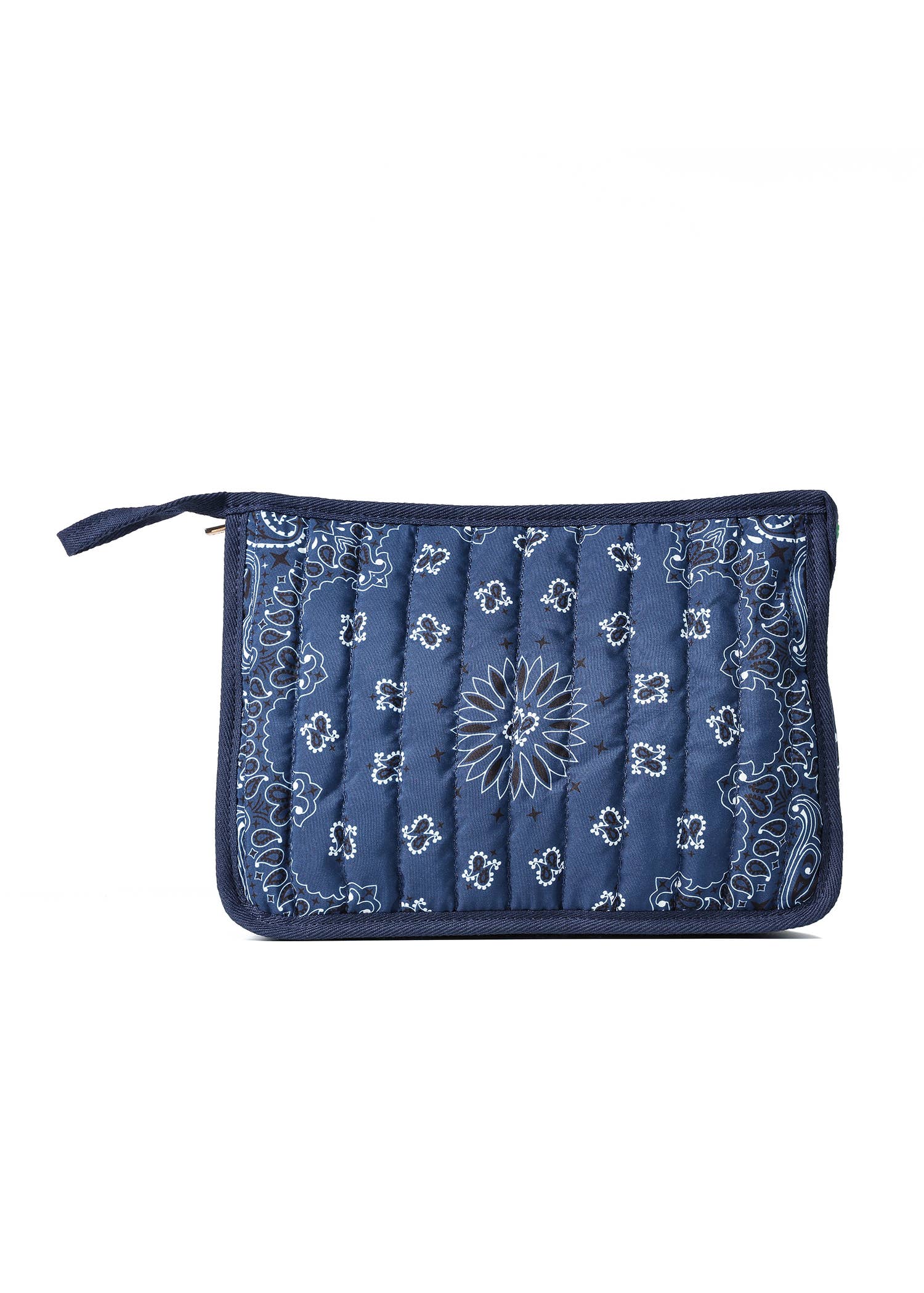 Bandana Print Pouch w/ Custom Embroidery - Beau Navy