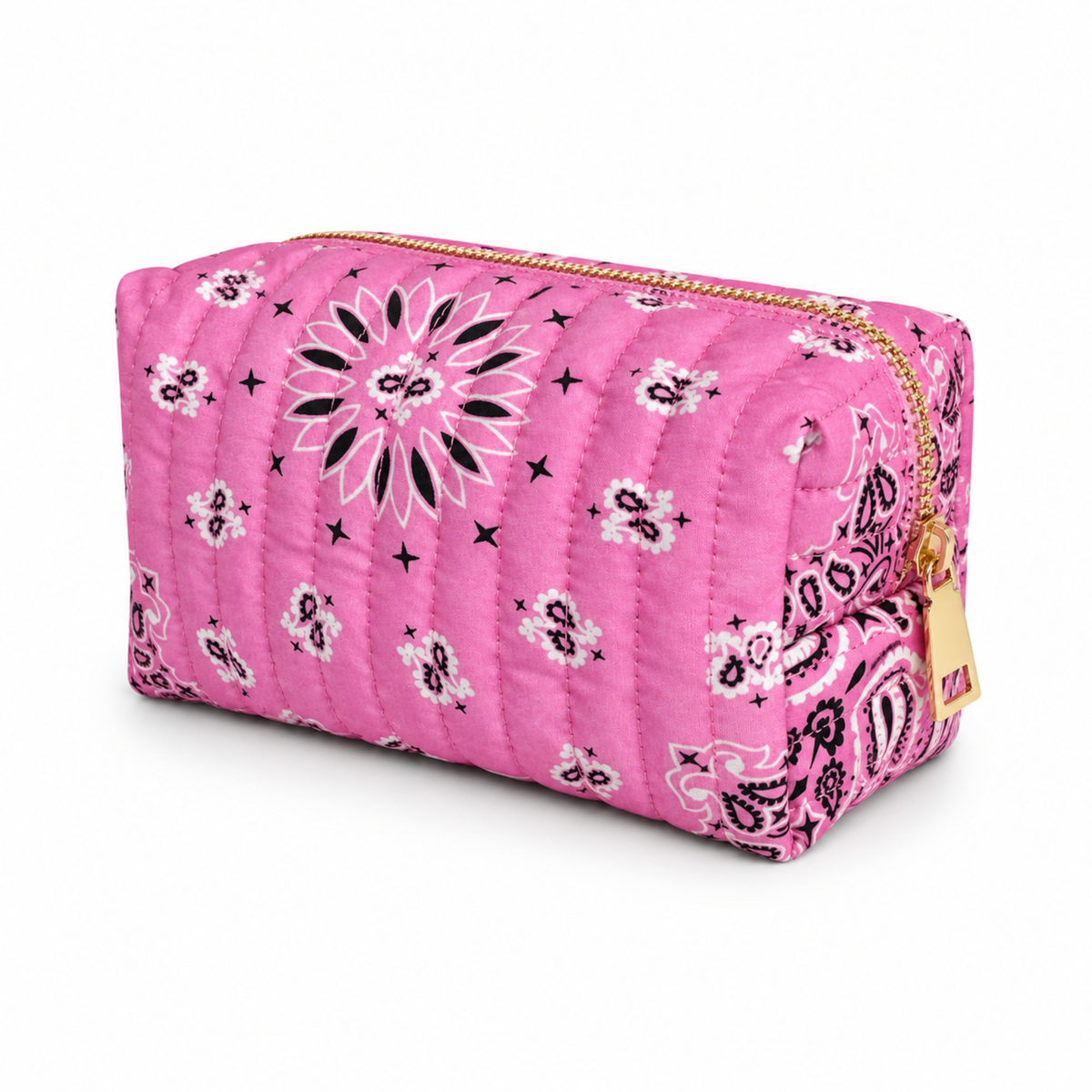 Ellison+Young Bandana Cosmetic Case with Embroidery, Everyday Travel Pouch
