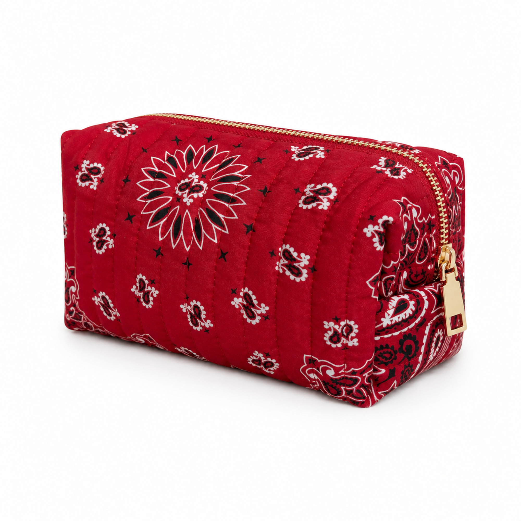 Ellison+Young Bandana Cosmetic Case with Embroidery, Everyday Travel Pouch