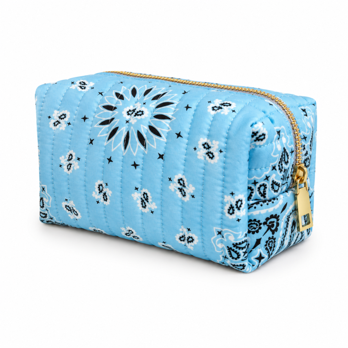 Ellison+Young Bandana Cosmetic Case with Embroidery, Everyday Travel Pouch