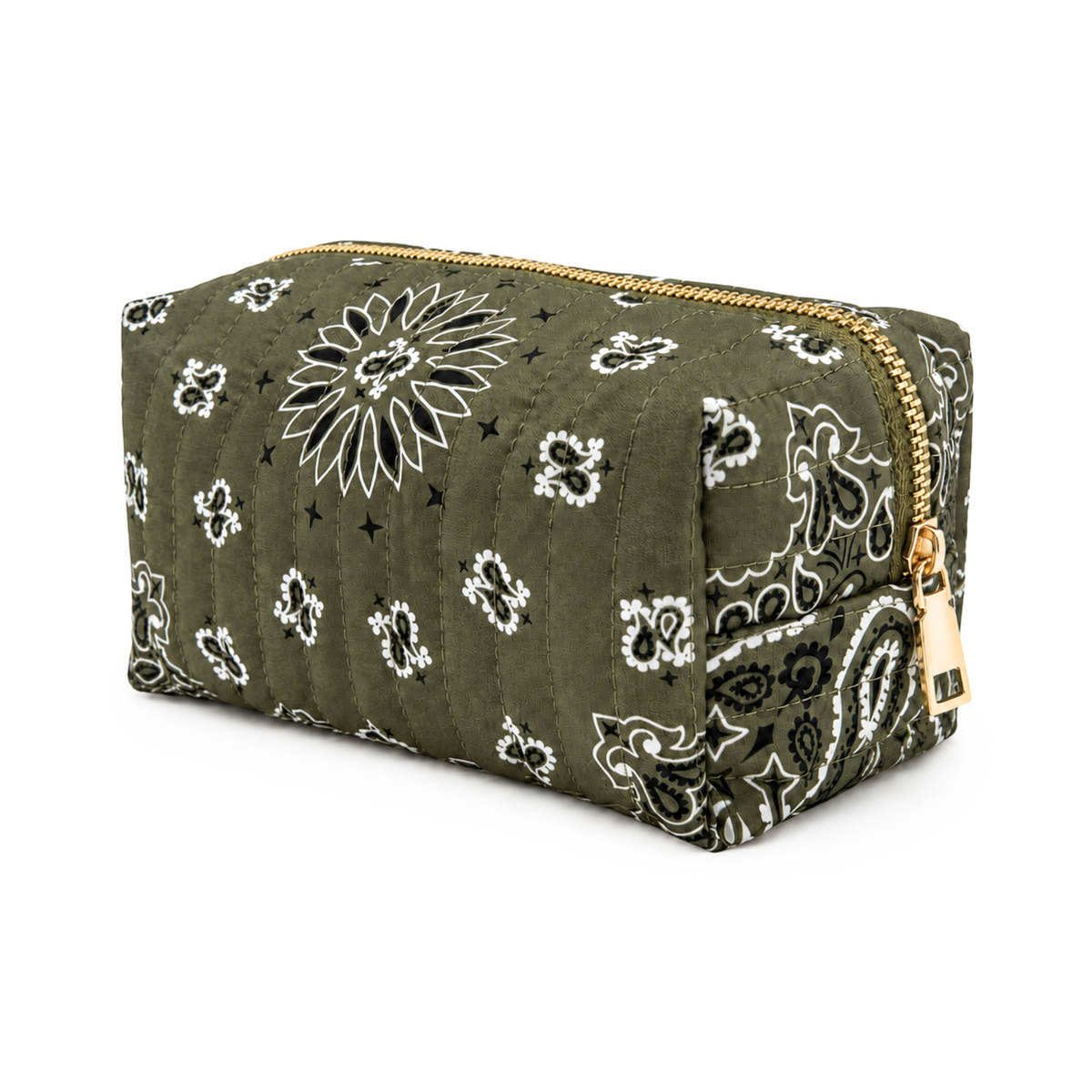 Ellison+Young Bandana Cosmetic Case with Embroidery, Everyday Travel Pouch