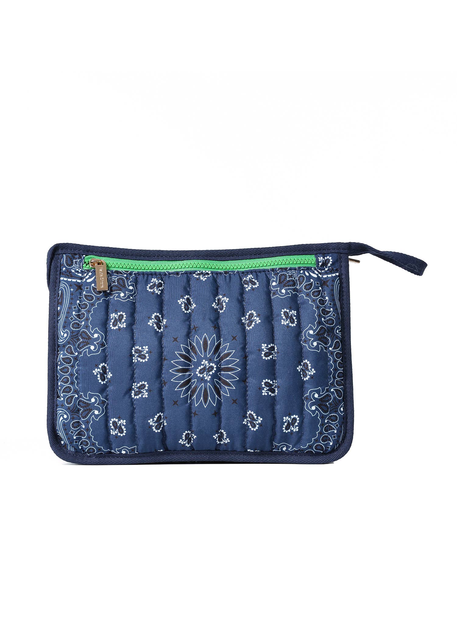 Bandana Print Pouch w/ Custom Embroidery - Beau Navy